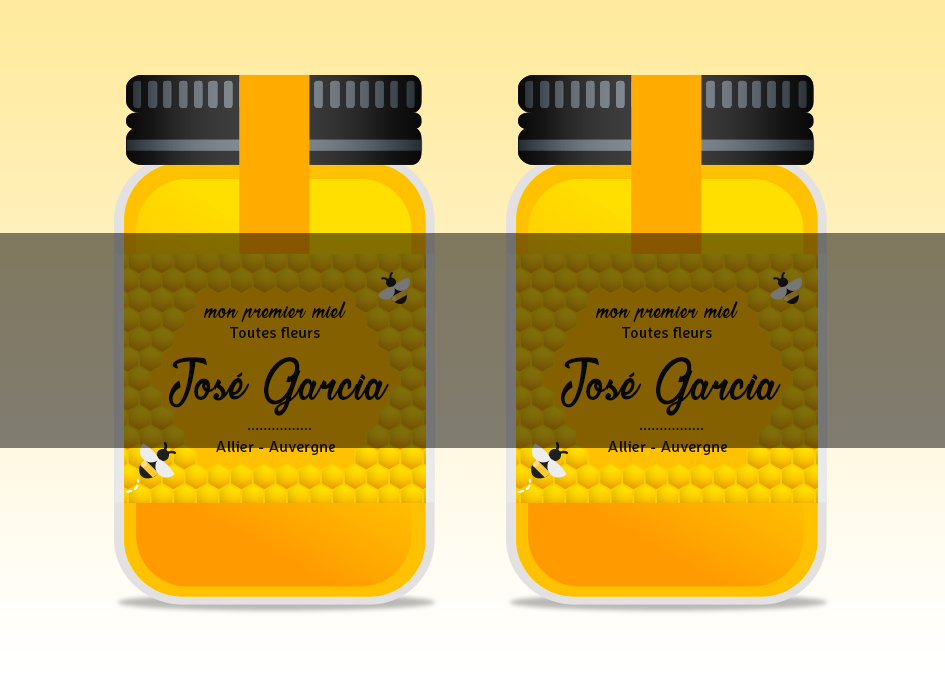 projet étiquette pot de miel J. Garcia